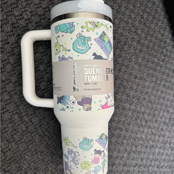 Stanley White Travel Mug with Cartoon Design monster inc 40 oz tumbler - Picture 4 of 5